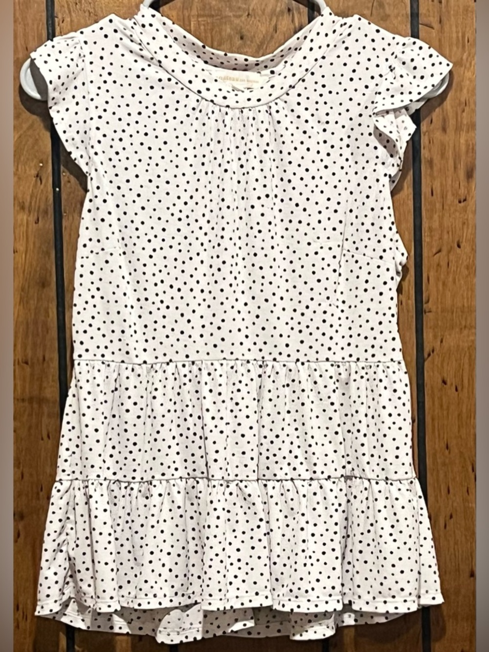 Monteau White Top with Black Polka Dots size S